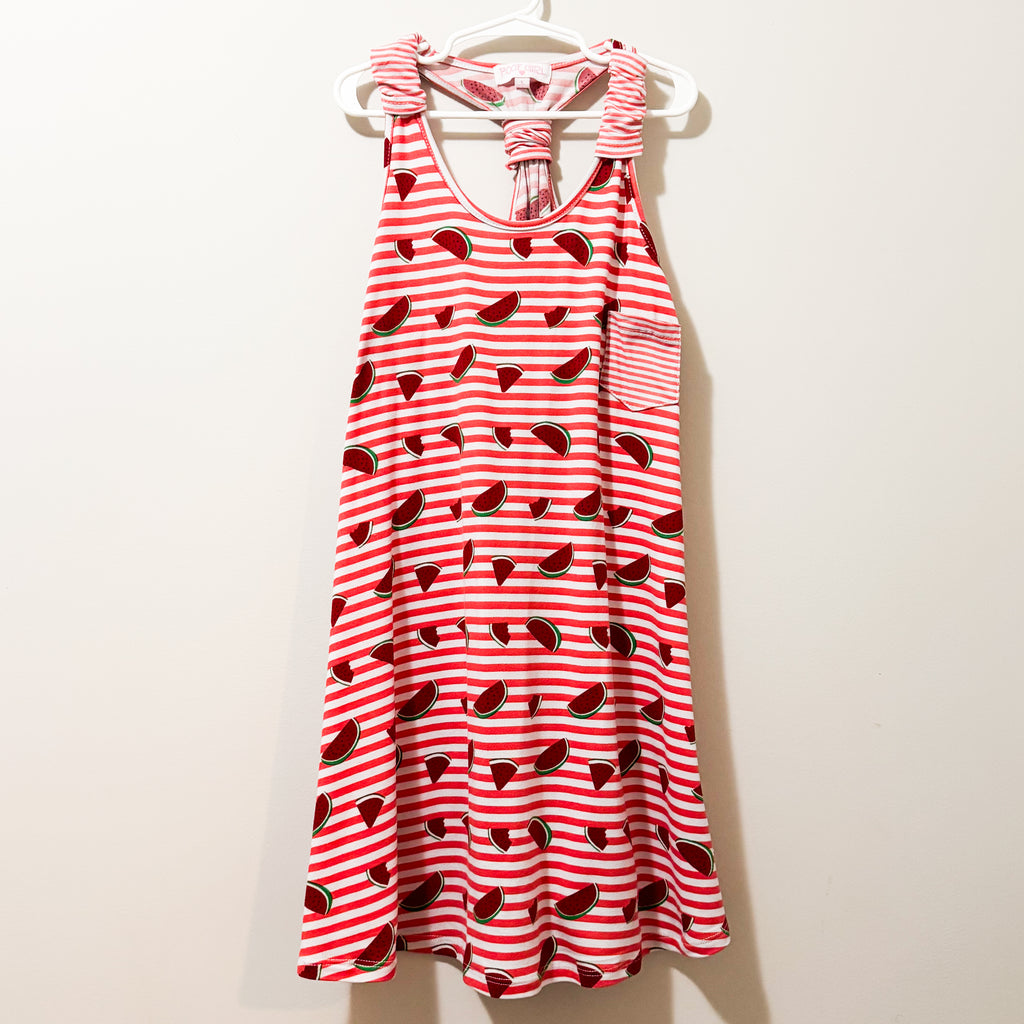 Kids Watermelon Striped Dress Size Large