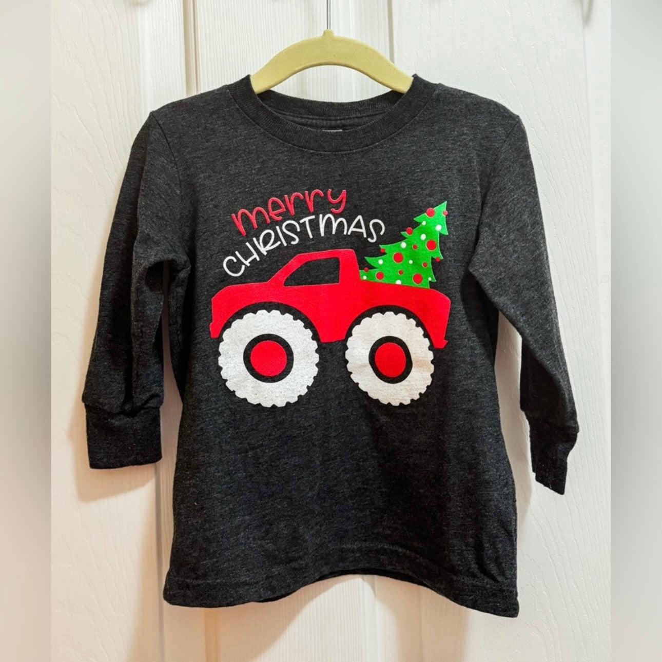 Kids Merry Christmas Monster Truck Graphic Tee Size 2T