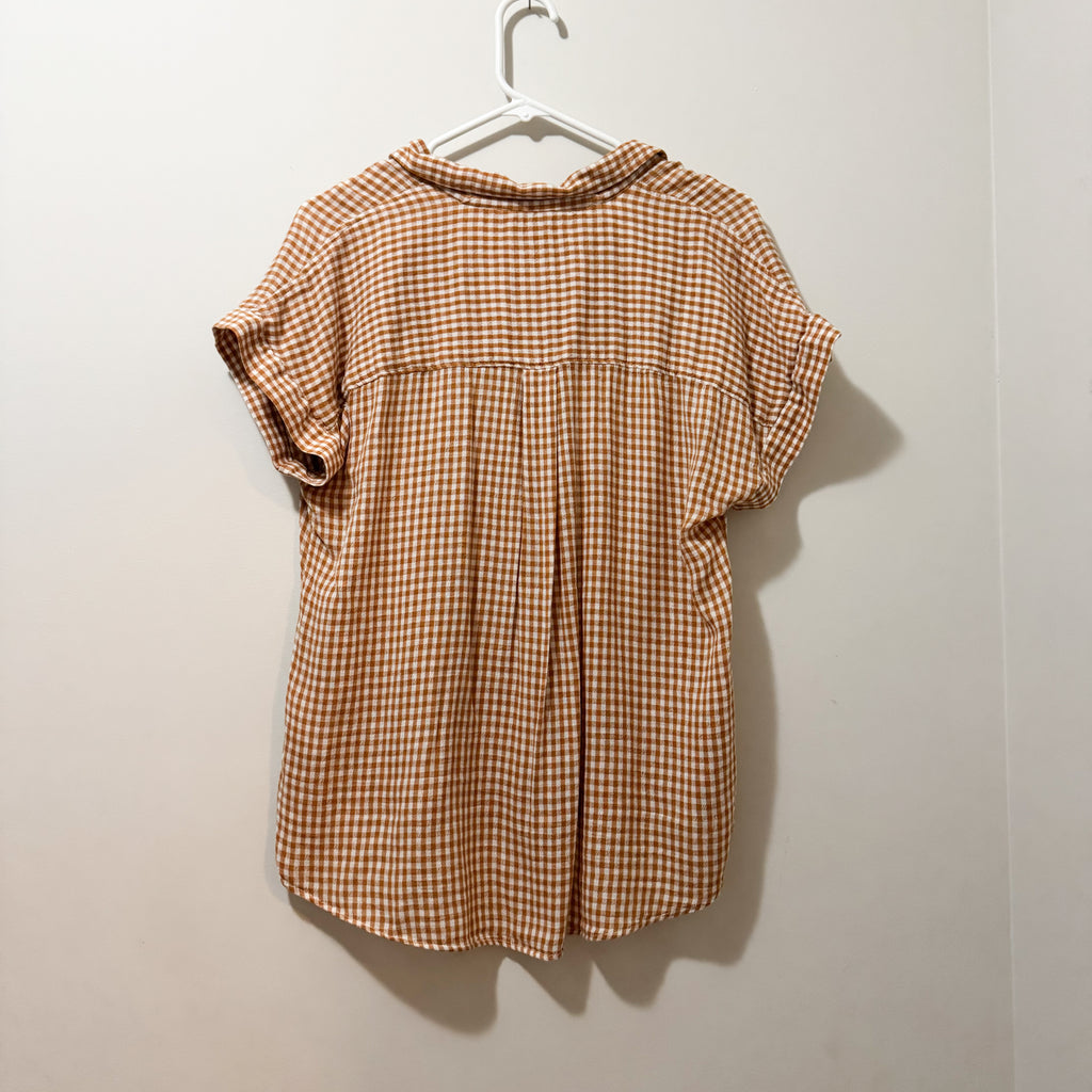 Women’s Checkered Print Lucky Brand Blouse Size Small