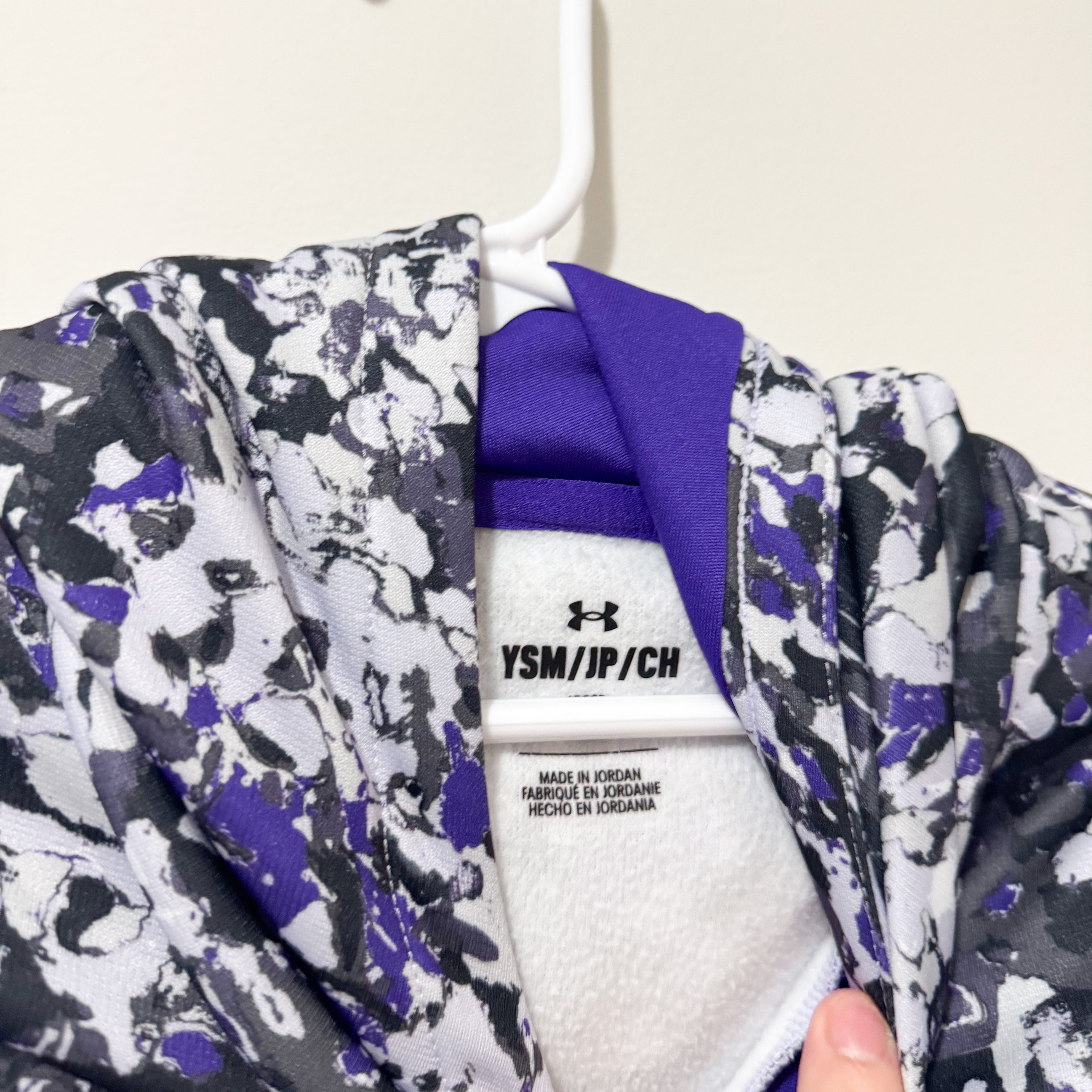 Kids Purple & Black Under Armor Hoodie Size Small