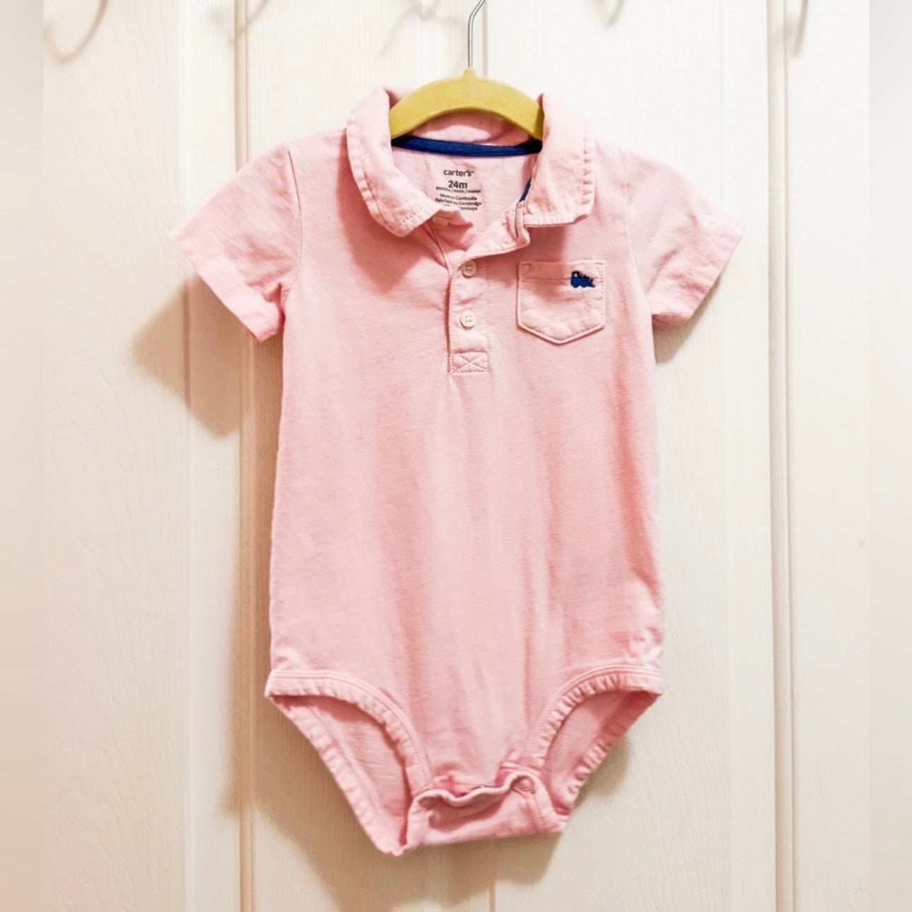 Kids Carter’s Light Pink Baby Onesie Polo Size 24M