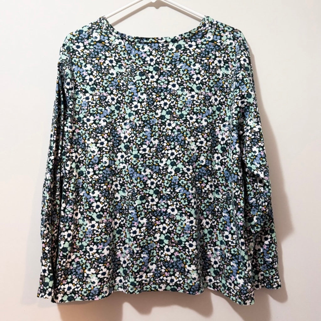 Women’s Blue Floral Long Sleeve Tee Size 1X