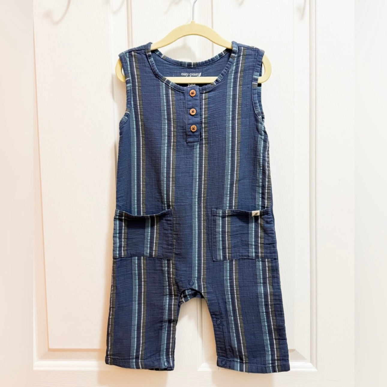 Kids Striped Navy Romper Size 24M