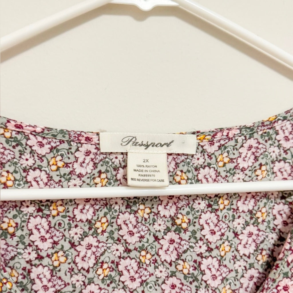 Women’s Pink Floral Midi Dress Size 2X