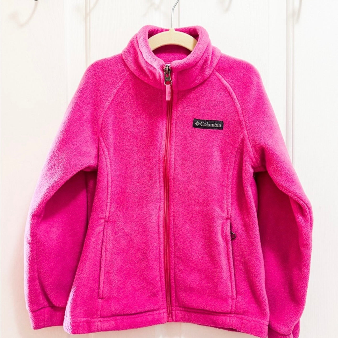 Kids Hot Pink Fleece Columbia Jacket Size XS 6/6X