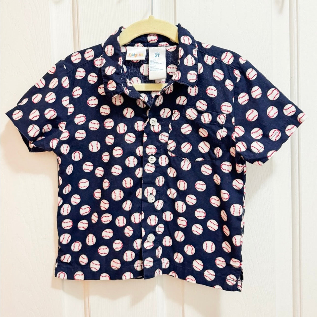 Kids Baseball Button Down Shirt Size 2T
