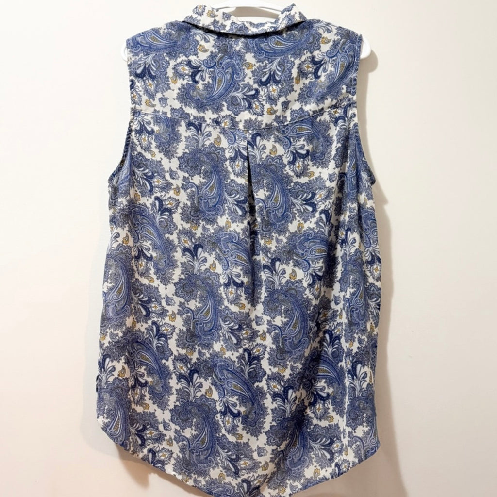 Women’s H&M Blue & White Paisley Blouse Size 14