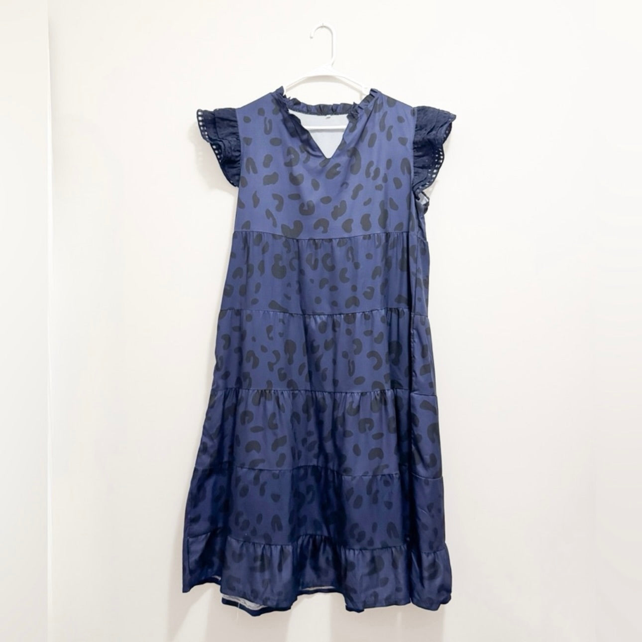 Women’s Navy & Black Leopard Print Dress Size Medium