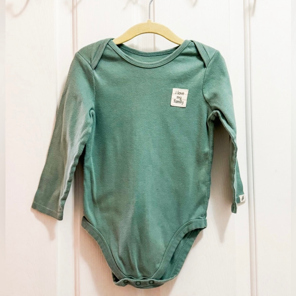 Kids Green Love My Family Onesie Size 24M