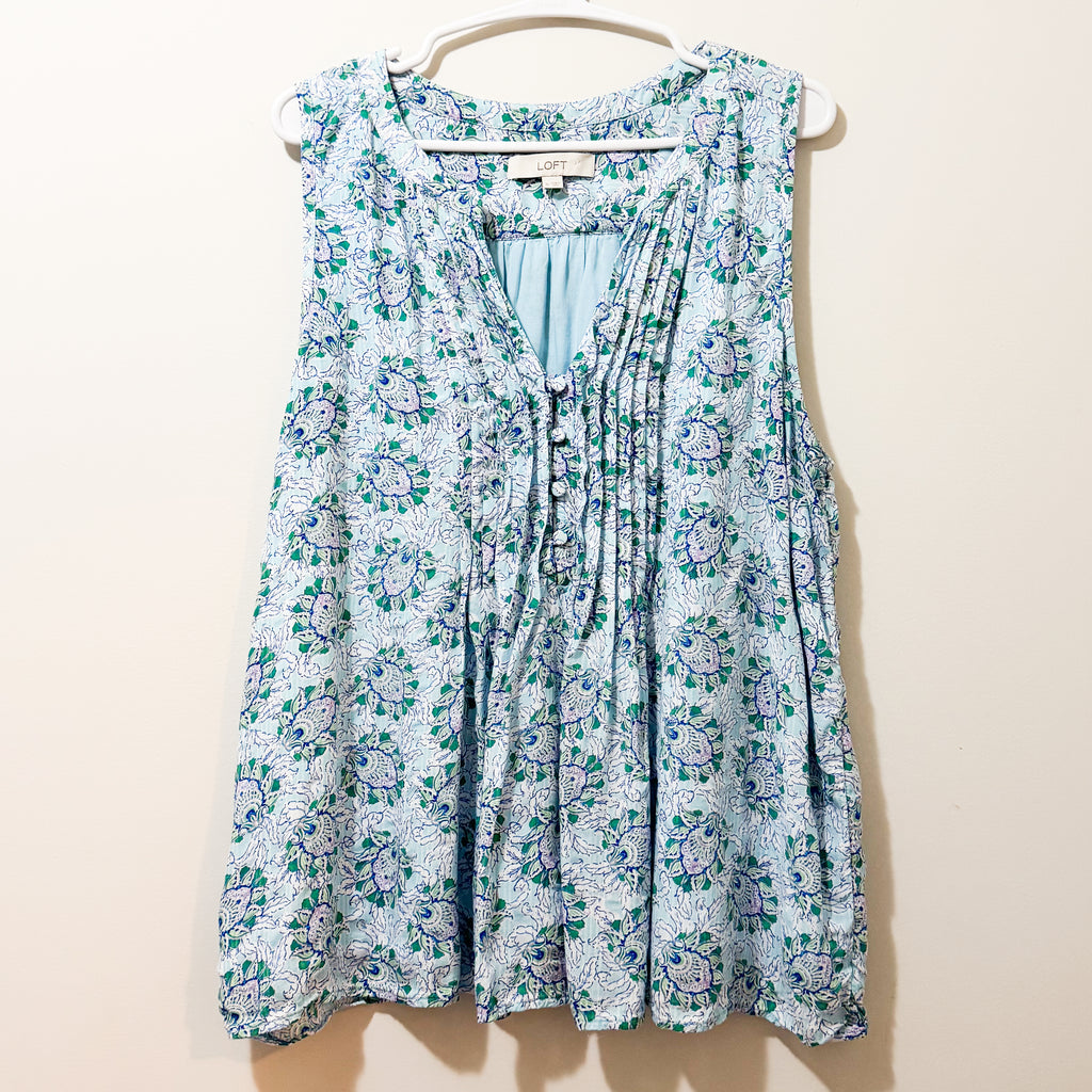 Women’s Blue & Green Paisley Tank Size XL