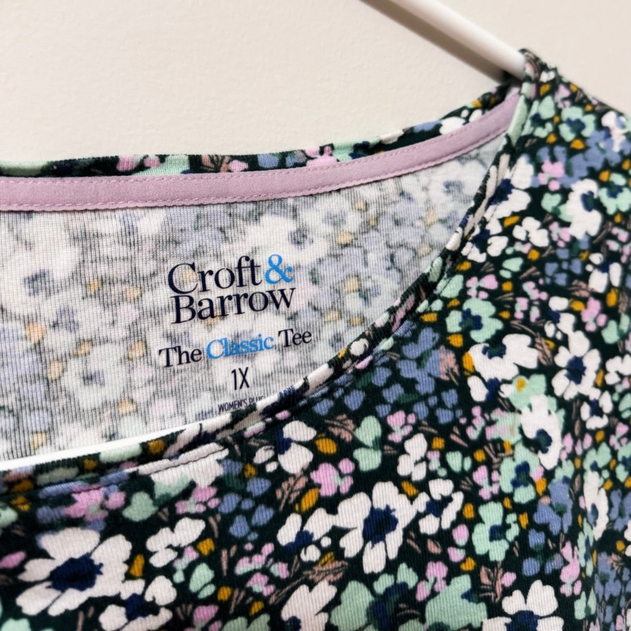 Women’s Blue Floral Long Sleeve Tee Size 1X