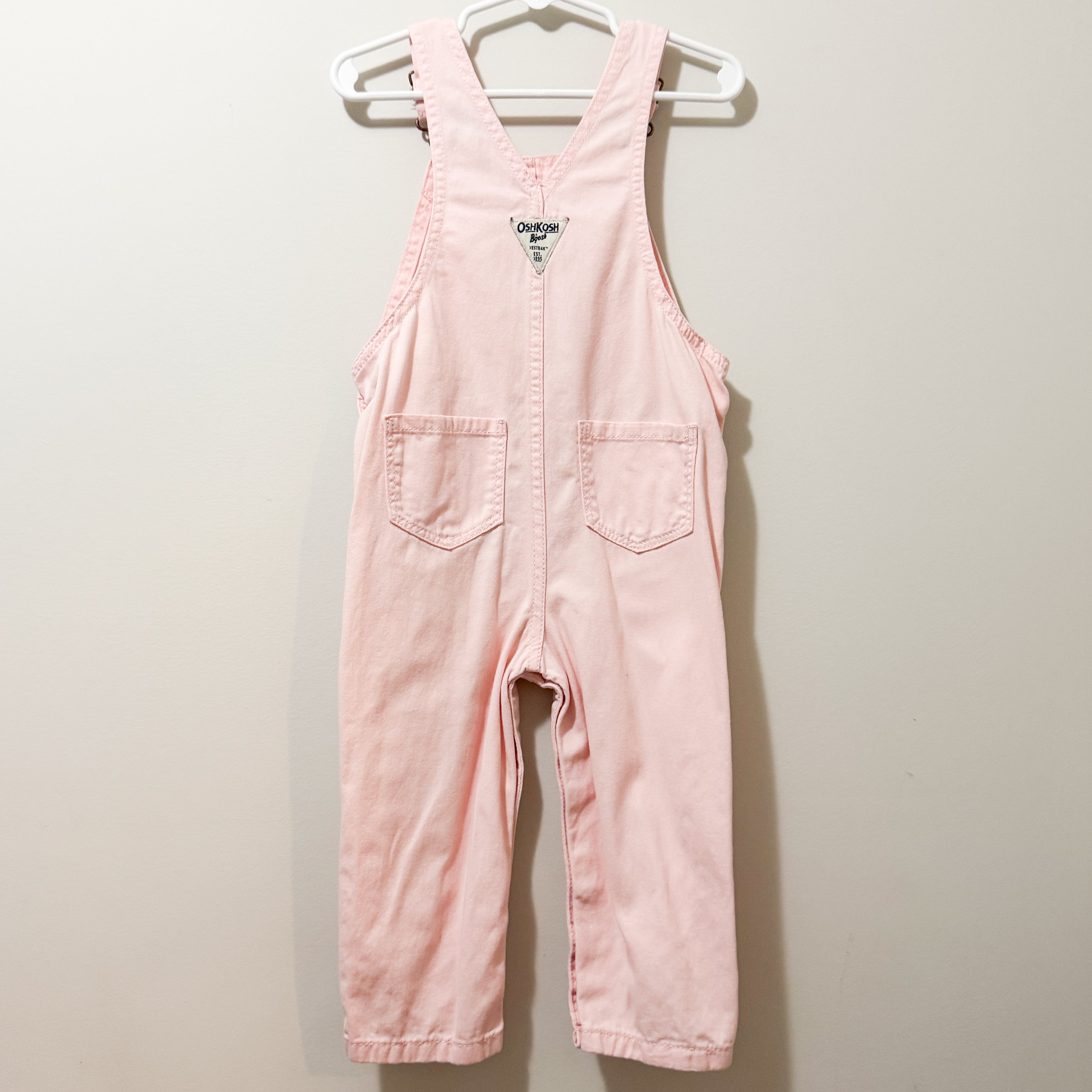 Kids Oshkosh Pink Heart Overalls Size 24M