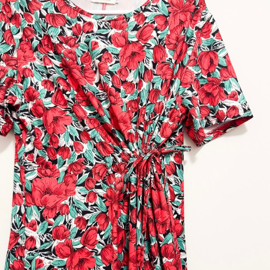 Women’s Floral Red & Green Dress Size Large