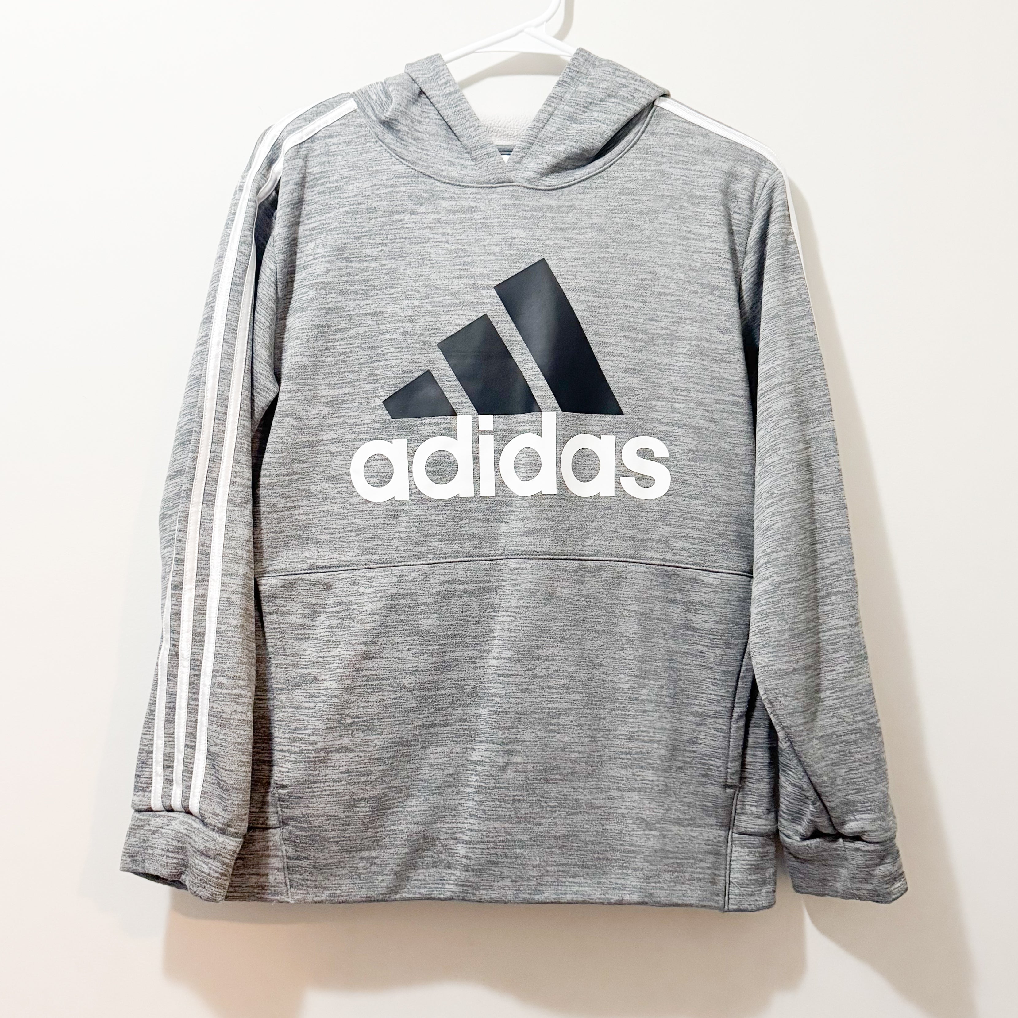 Kids Grey Adidas Hoodie Size Large 14/16