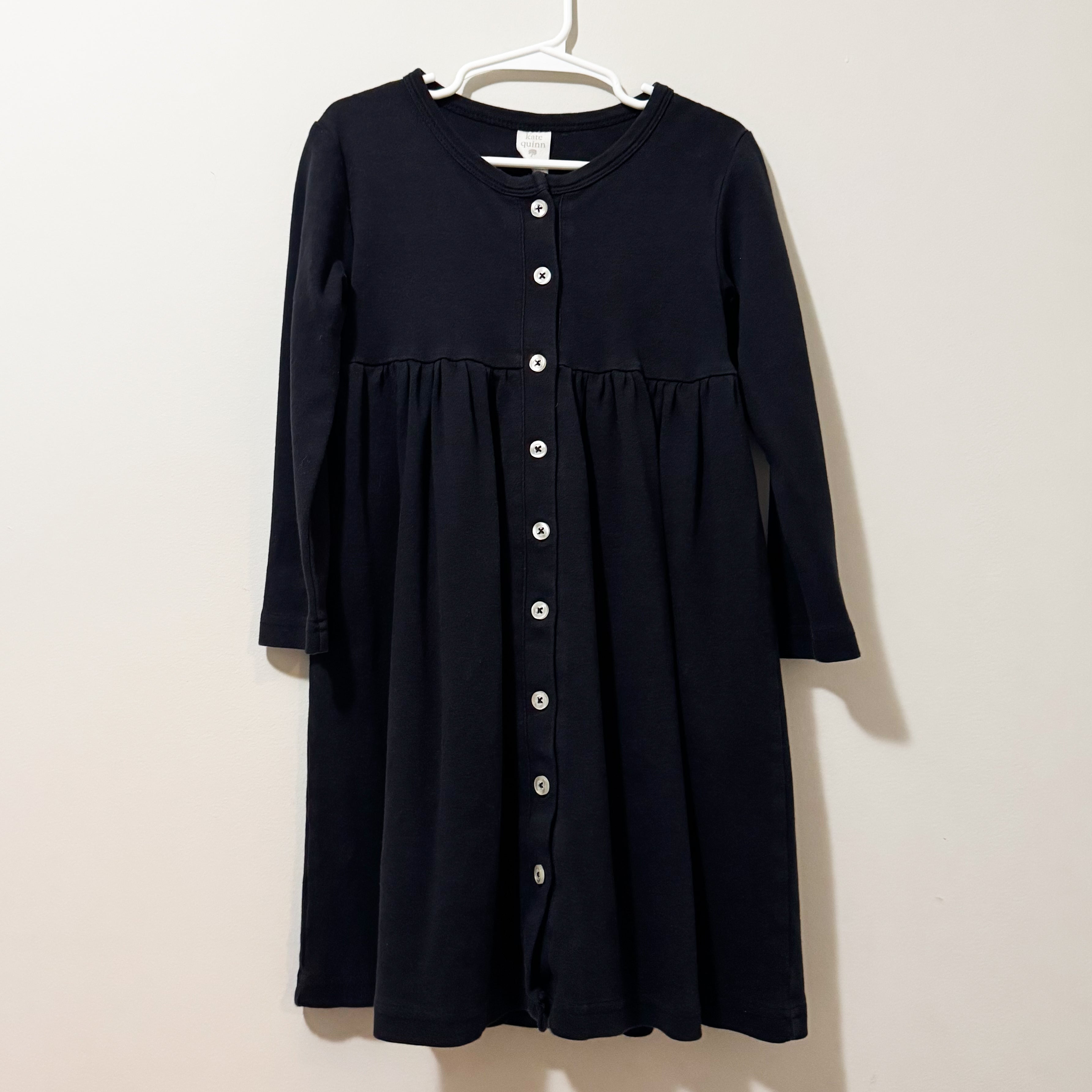 Kids Kate Quinn Black Button Dress Size 6