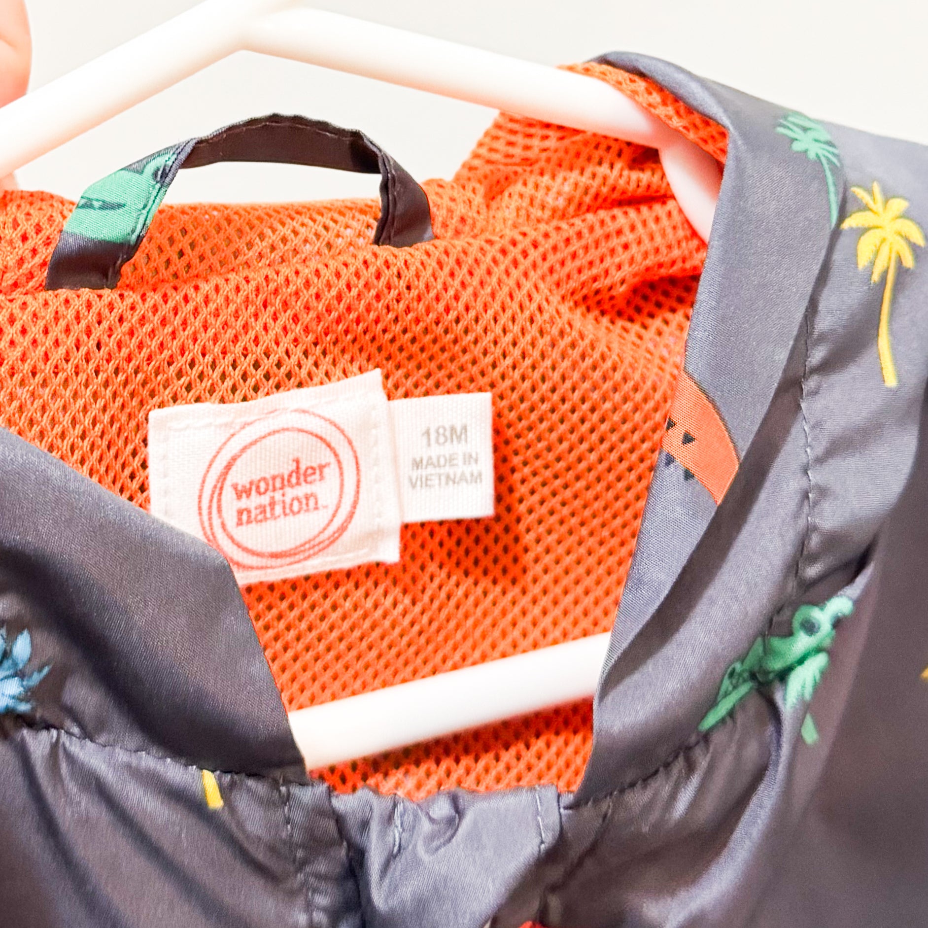 Kids Grey Multicolor Crocodile Raincoat Size 18M