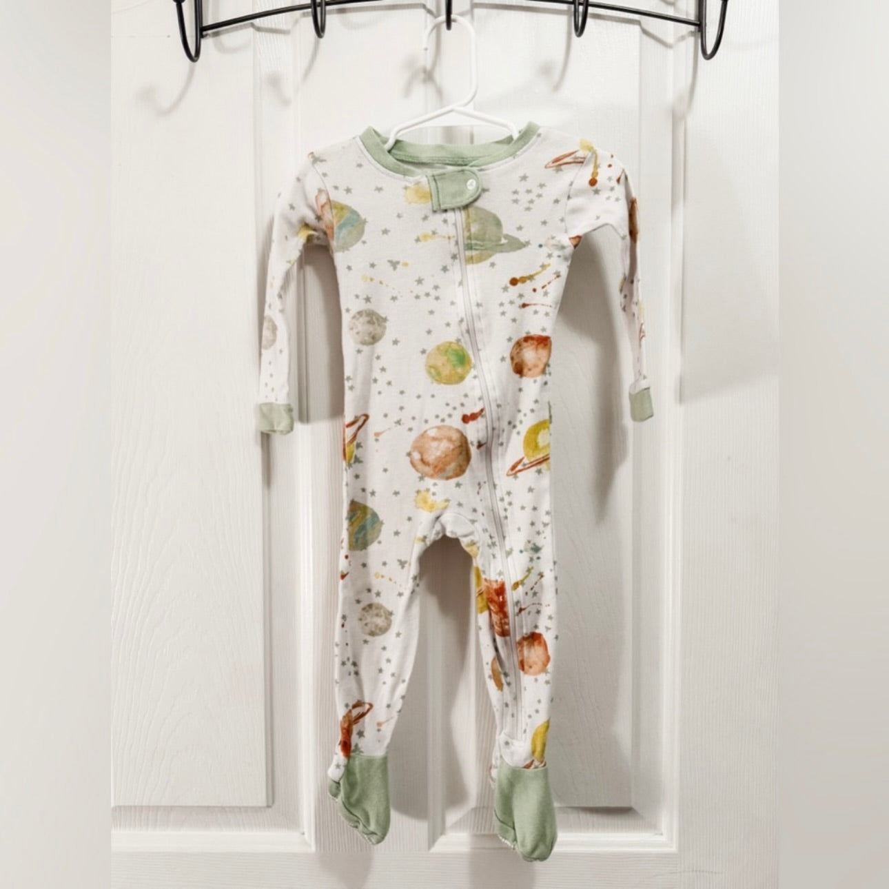 Kids Burts Bees Space Footie Pajamas Size 12M