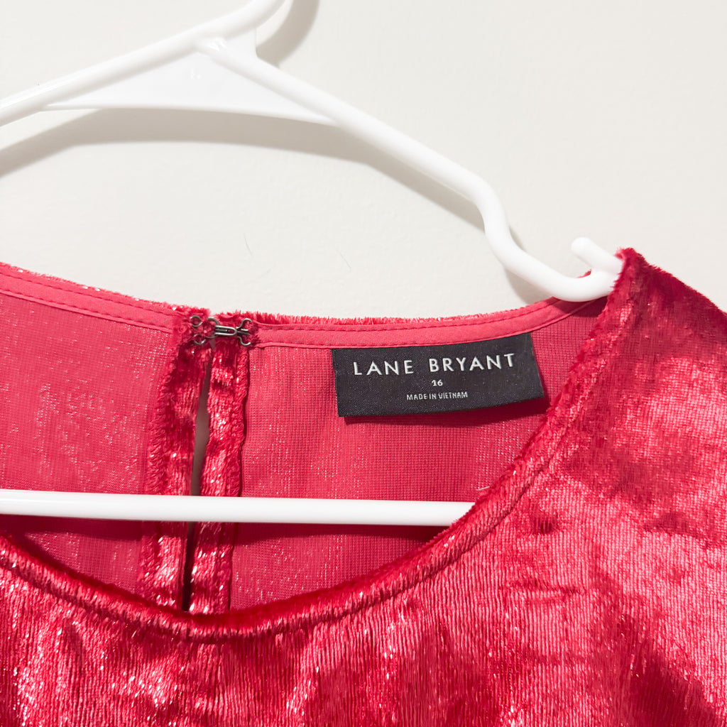 Women’s Lane Bryant Sparkle Red Top Size 16