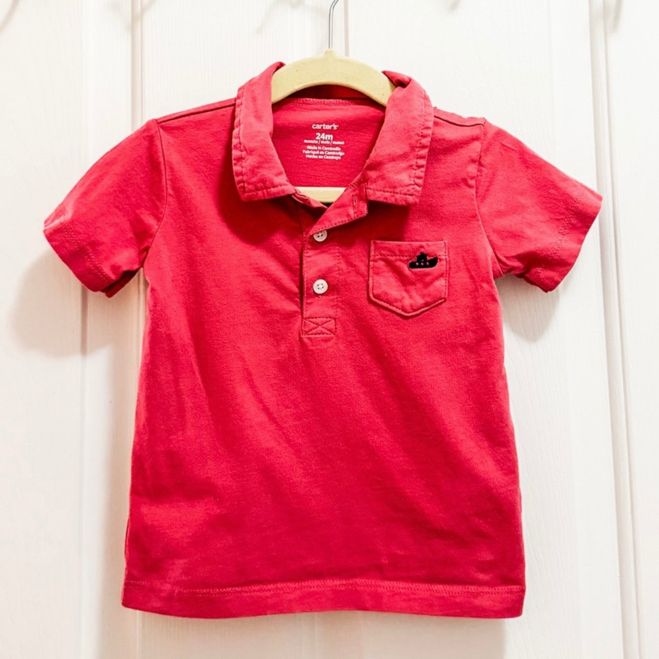 Kids Bright Pink/Red Polo Shirt Size 24M