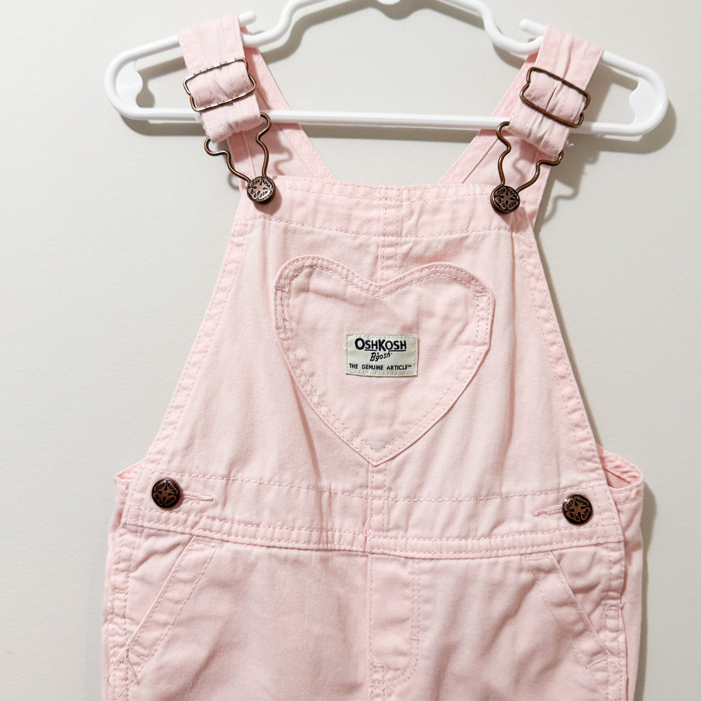 Kids Oshkosh Pink Heart Overalls Size 24M