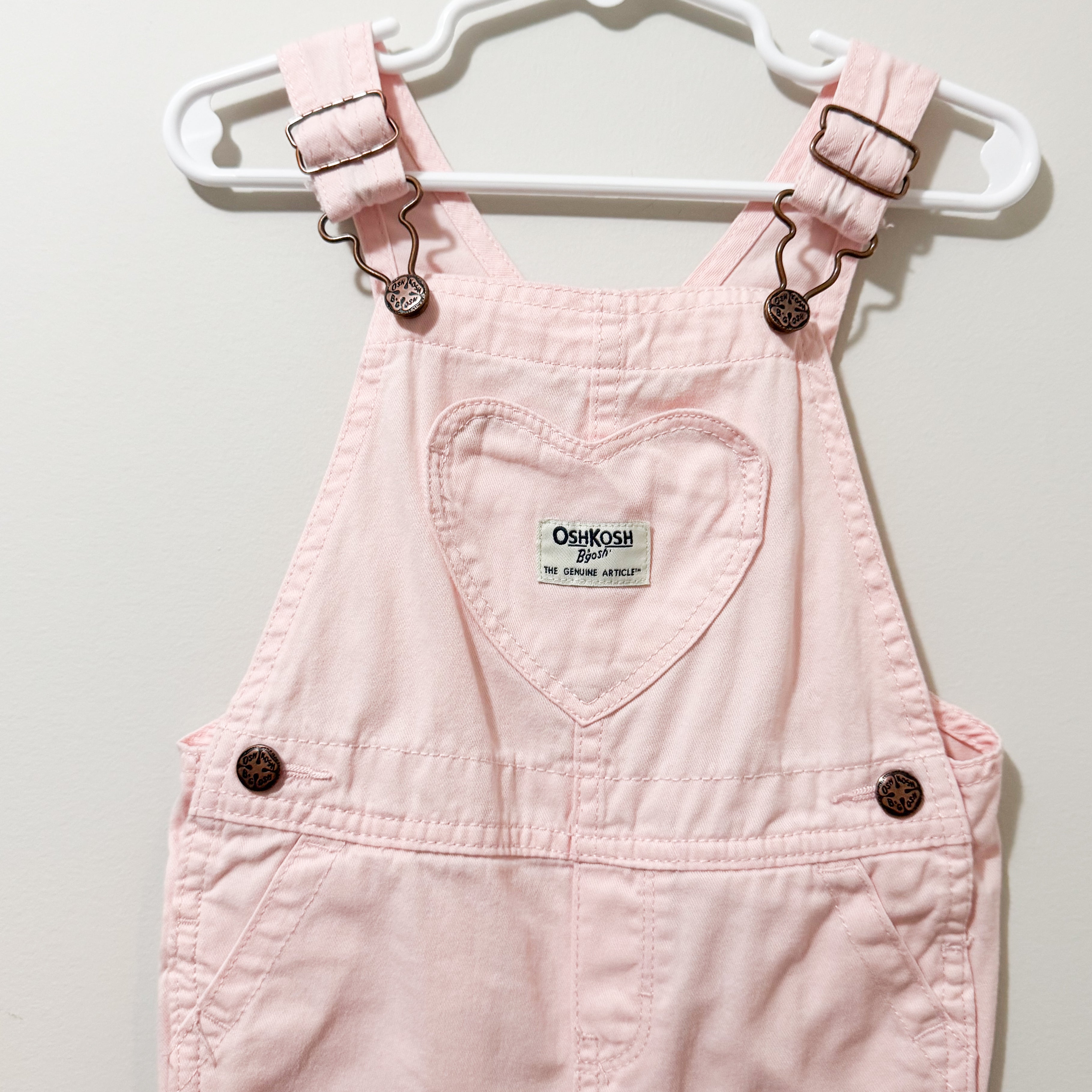 Kids Oshkosh Pink Heart Overalls Size 24M