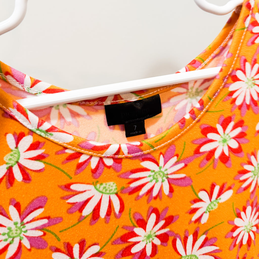 Kids Orange Floral Dress Size 7