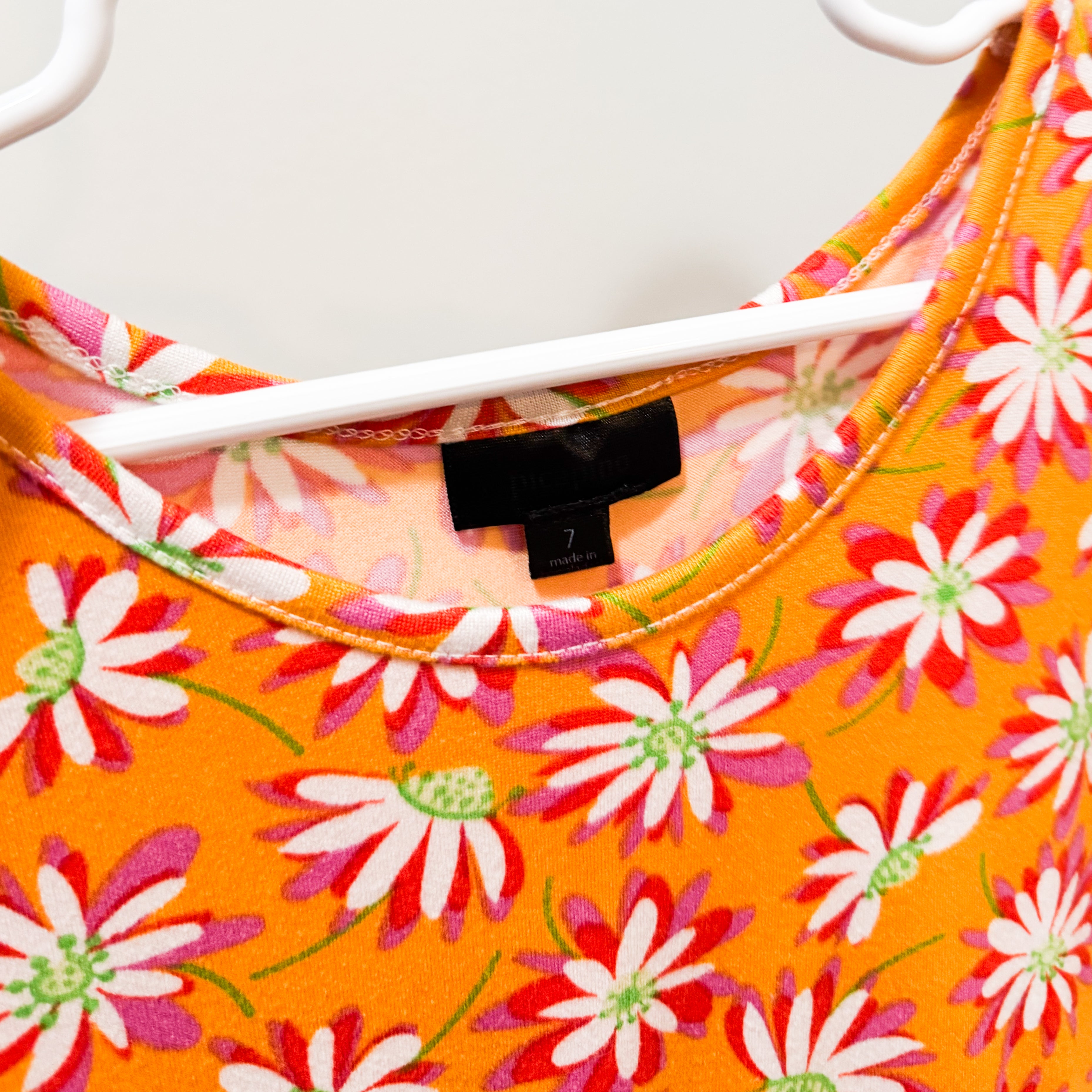 Kids Orange Floral Dress Size 7