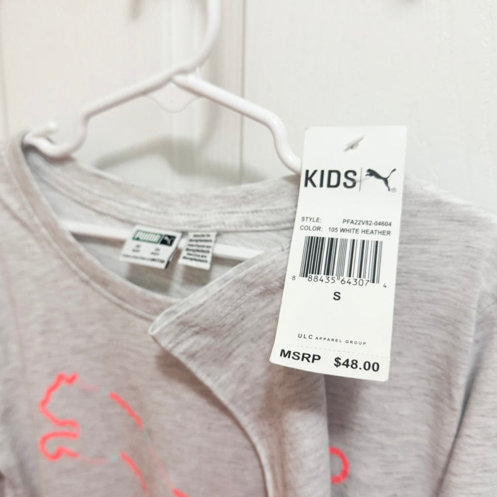 Kids Puma Grey & Pink Long Sleeve Shirt Size 7