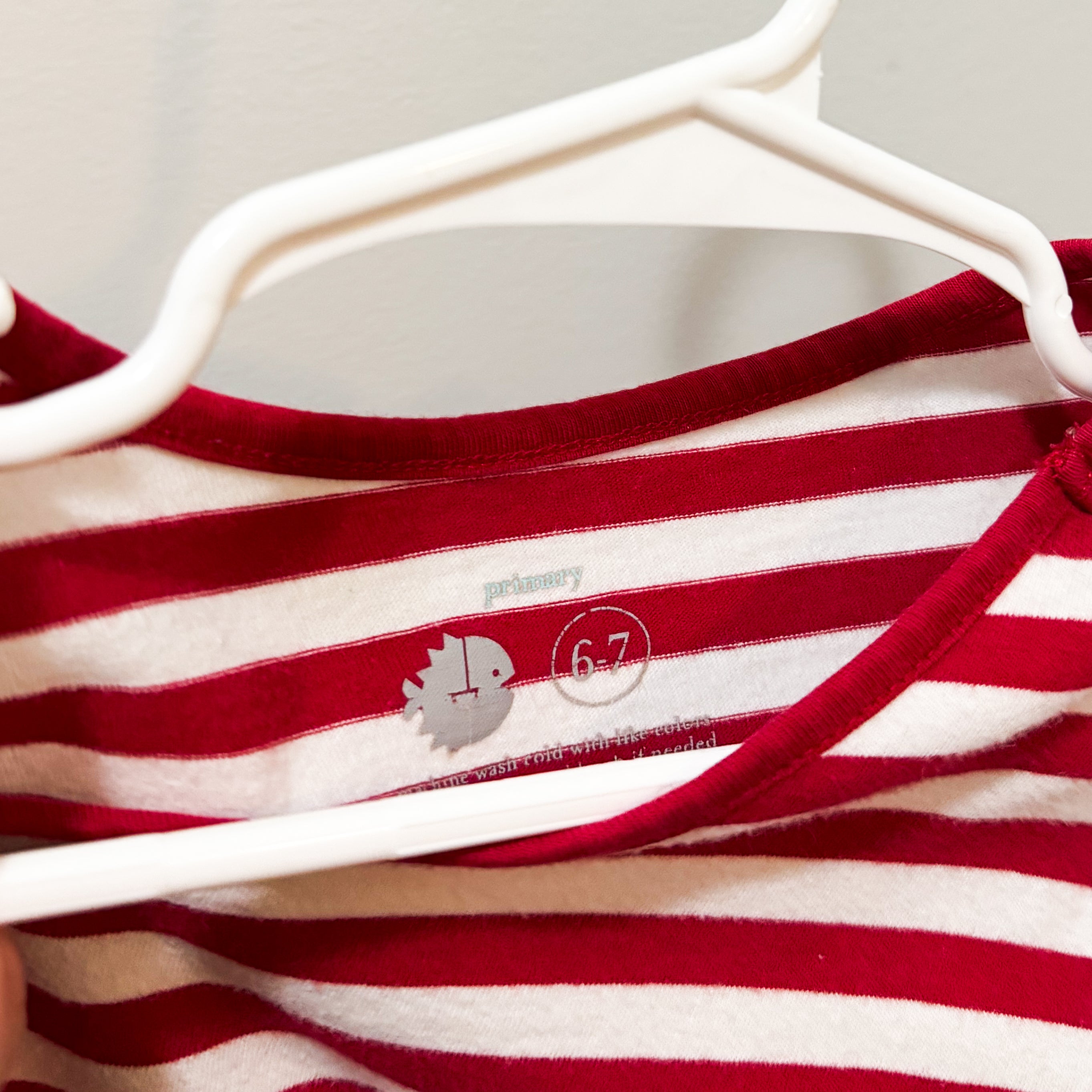 Kids Red & White Striped Dress Size 6/7