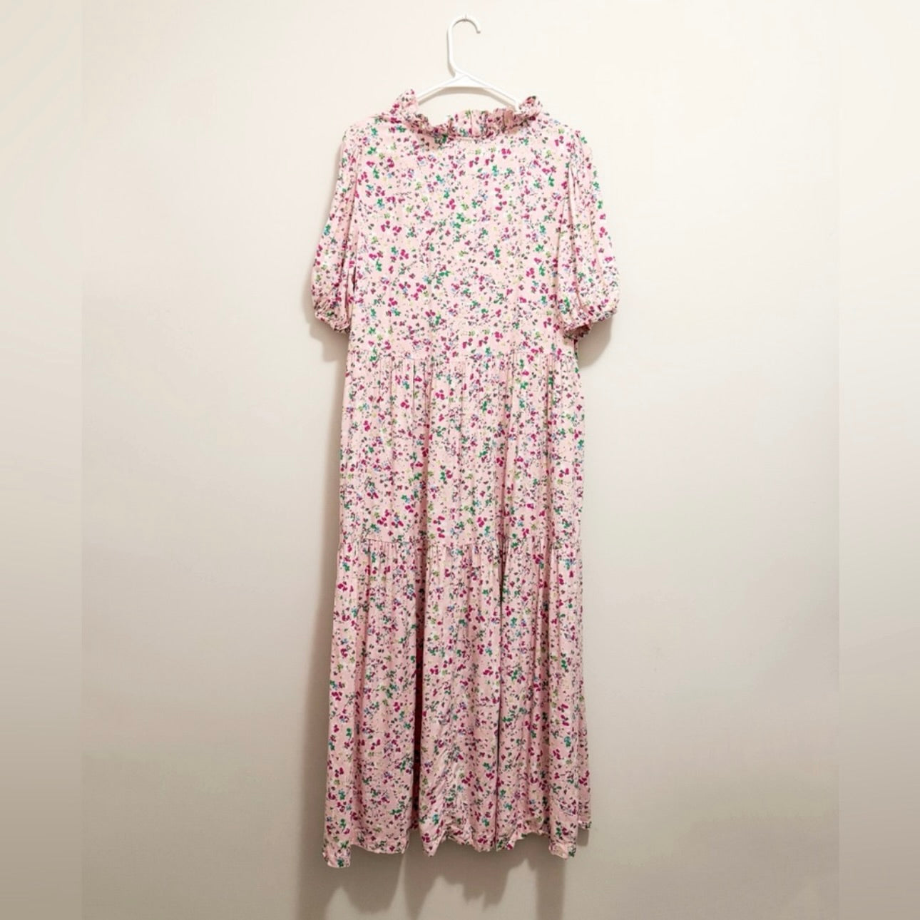 Women’s Long Pink Multicolor Floral Dress Size Large