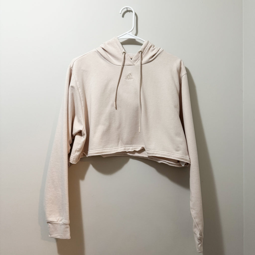 Women’s Adidas Beige Cropped Hoodie Size Small