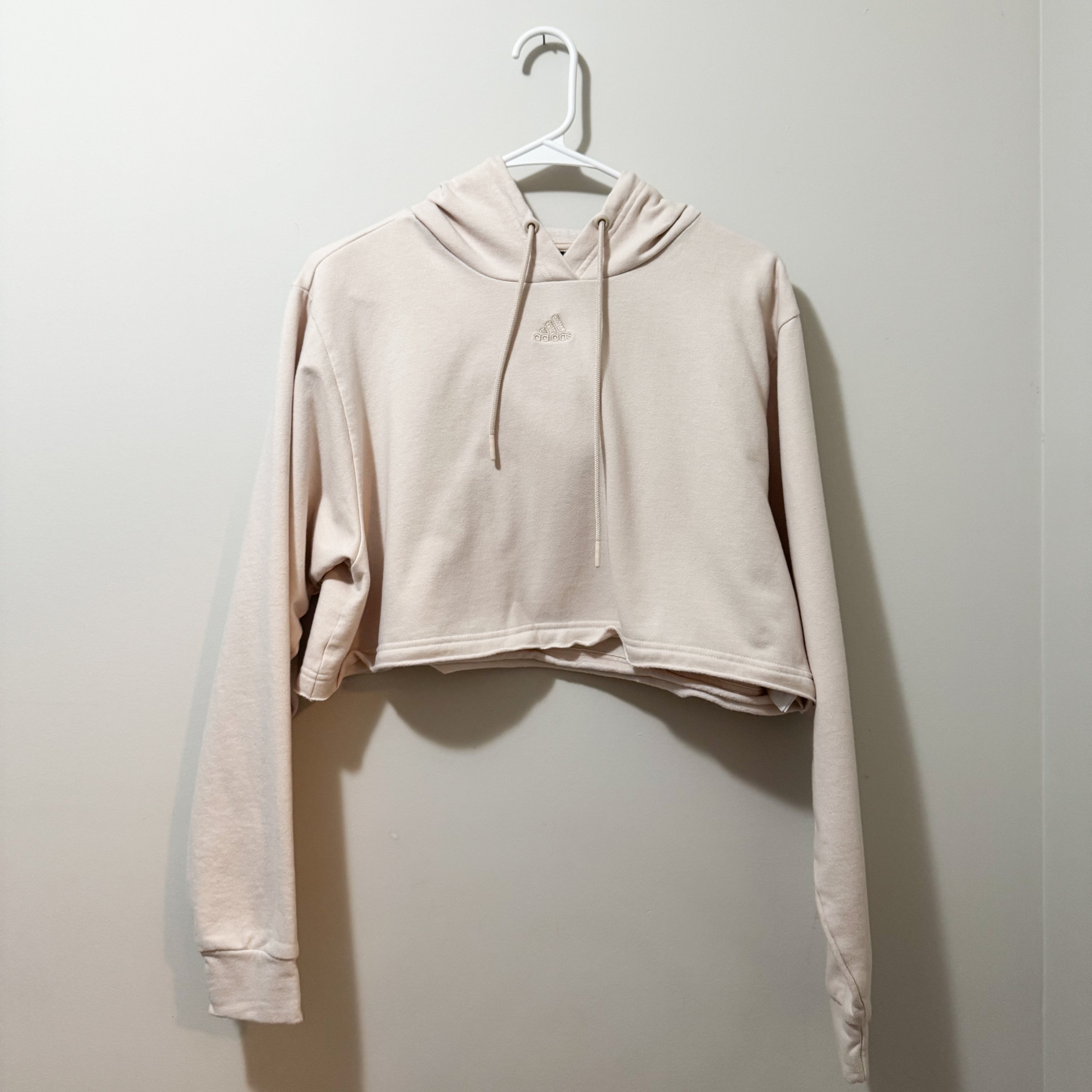 Women’s Adidas Beige Cropped Hoodie Size Small