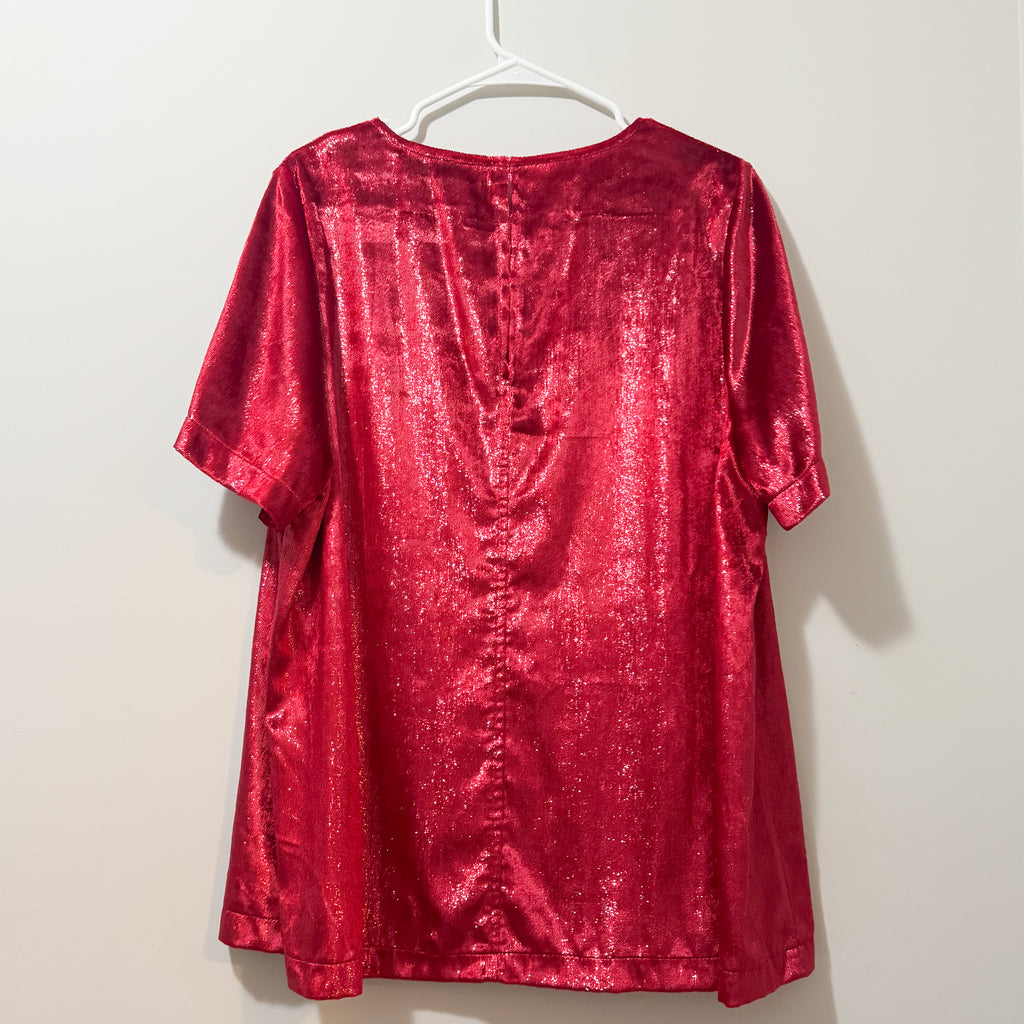 Women’s Lane Bryant Sparkle Red Top Size 16