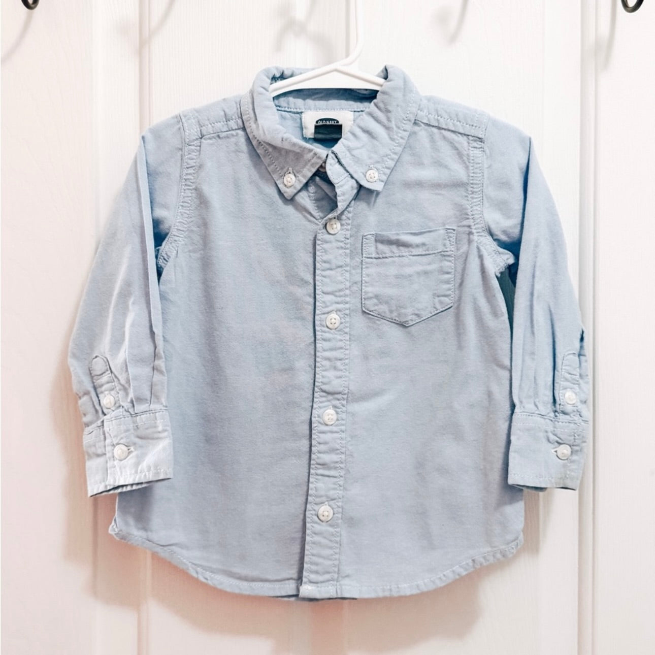 Kids Old Navy Blue Button Down Shirt Size 18-24M