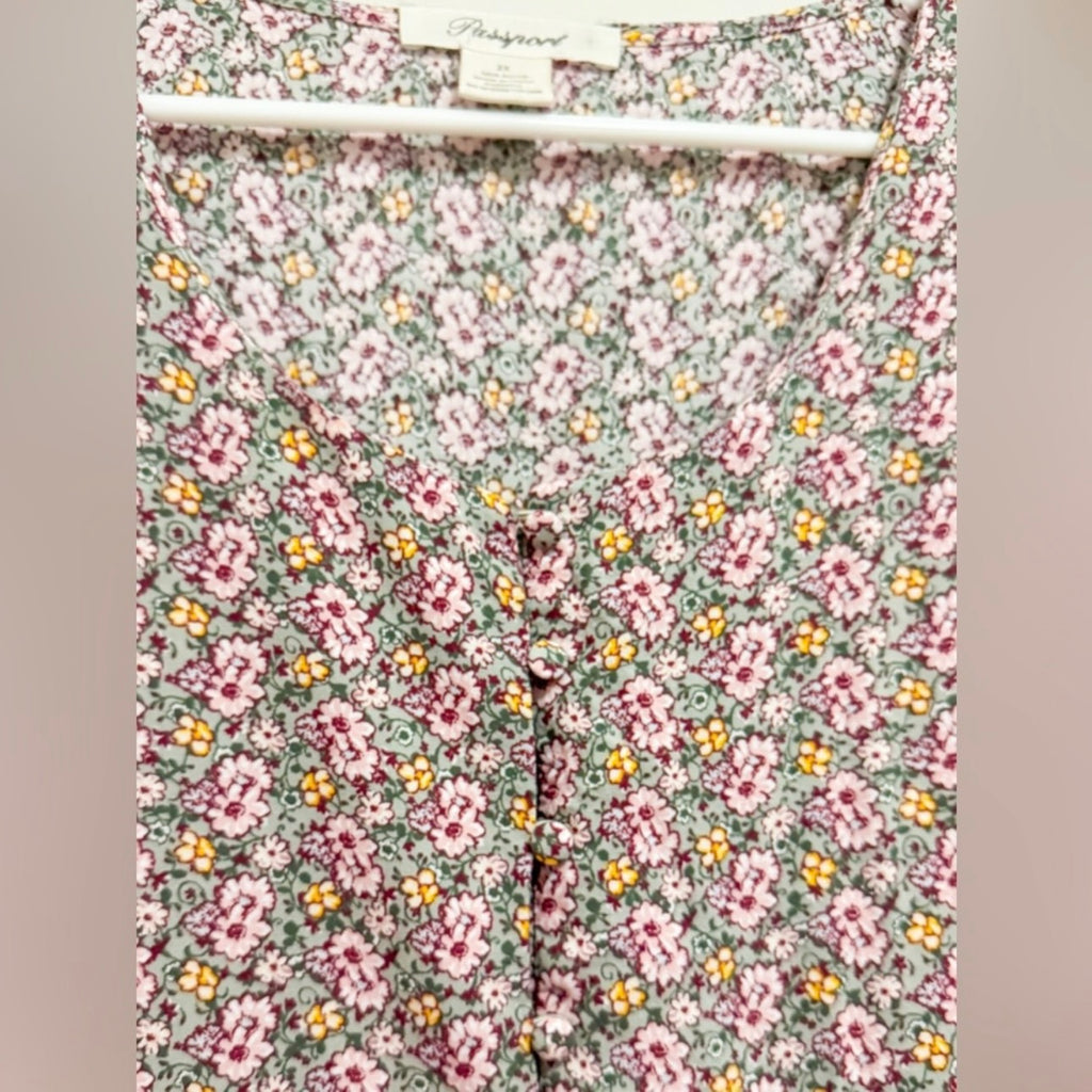 Women’s Pink Floral Midi Dress Size 2X