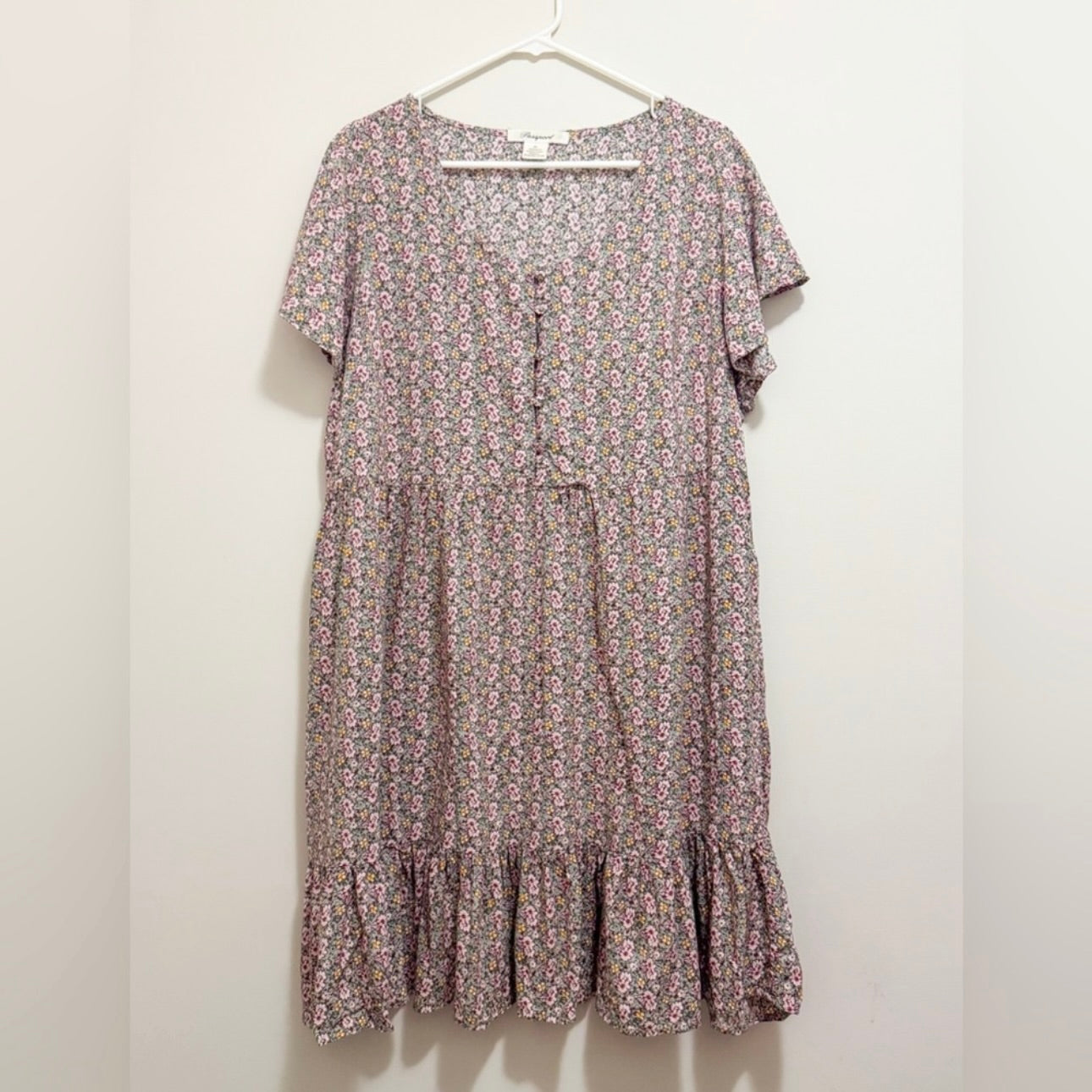 Women’s Pink Floral Midi Dress Size 2X