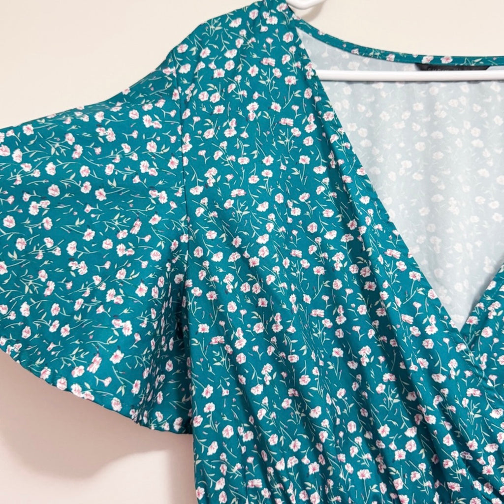 Women’s Teal Floral Dress Size 2X