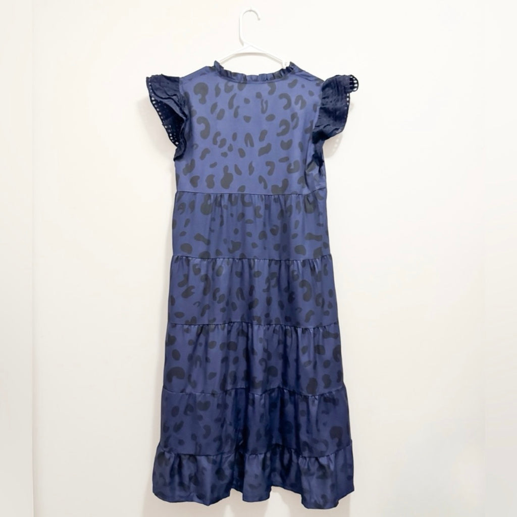 Women’s Navy & Black Leopard Print Dress Size Medium