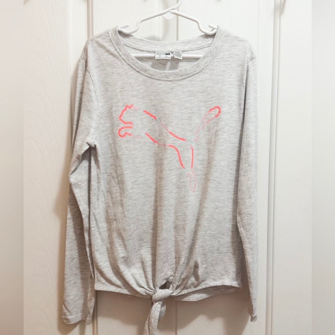 Kids Puma Grey & Pink Long Sleeve Shirt Size 7