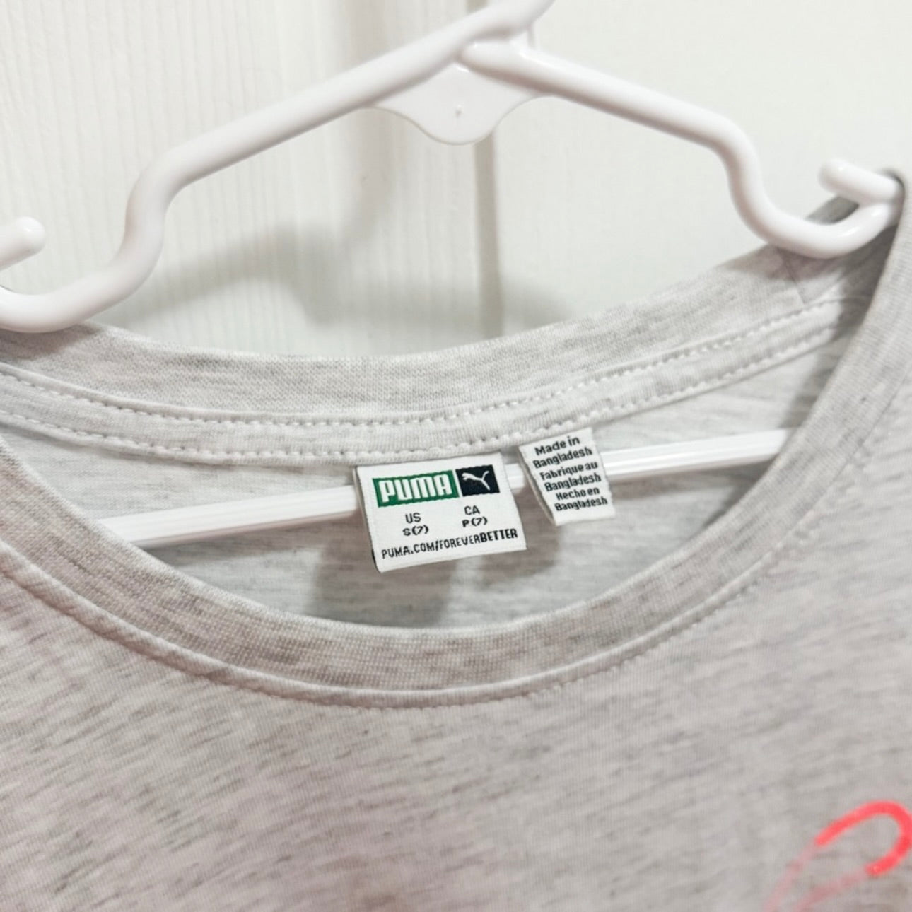 Kids Puma Grey & Pink Long Sleeve Shirt Size 7