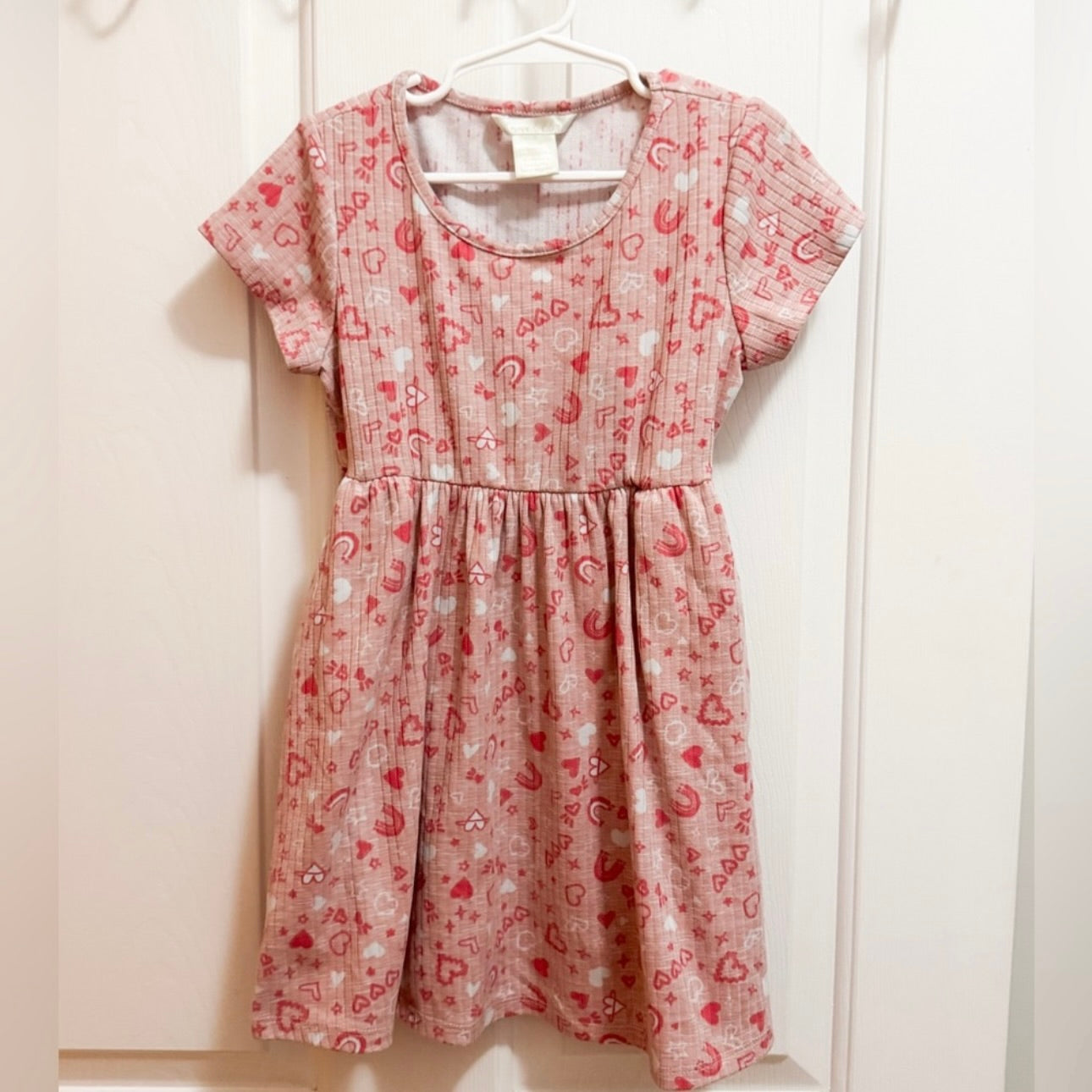 Kids Pink Heart Pattern Dress Size 6