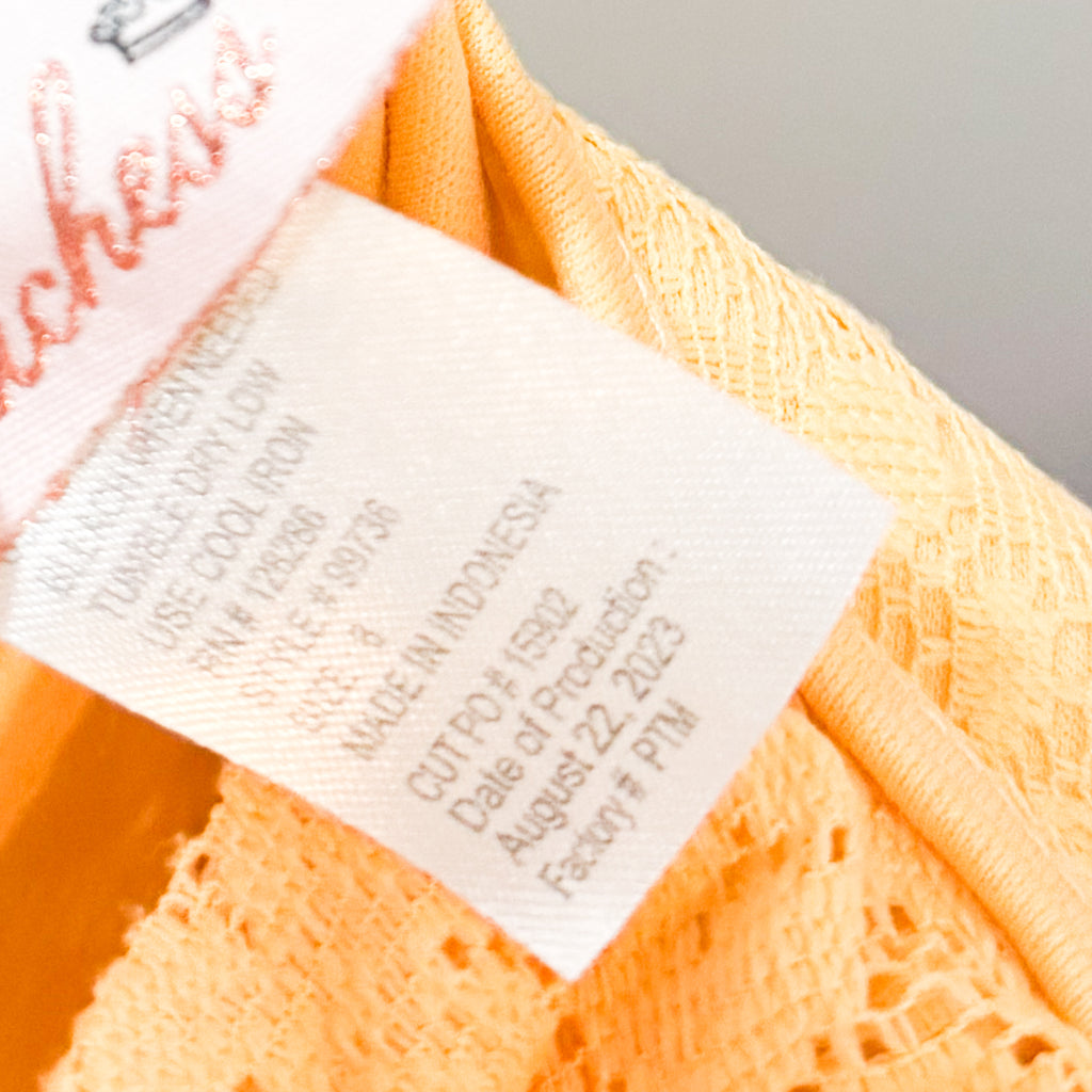 Kids Lace Floral Orange Dress Size 8